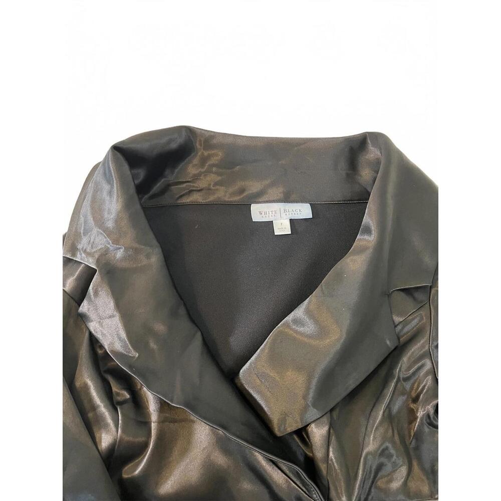 White House Black Market ElegantWomen's Black Jacket Satin Size 2 - Picture 2 of 7